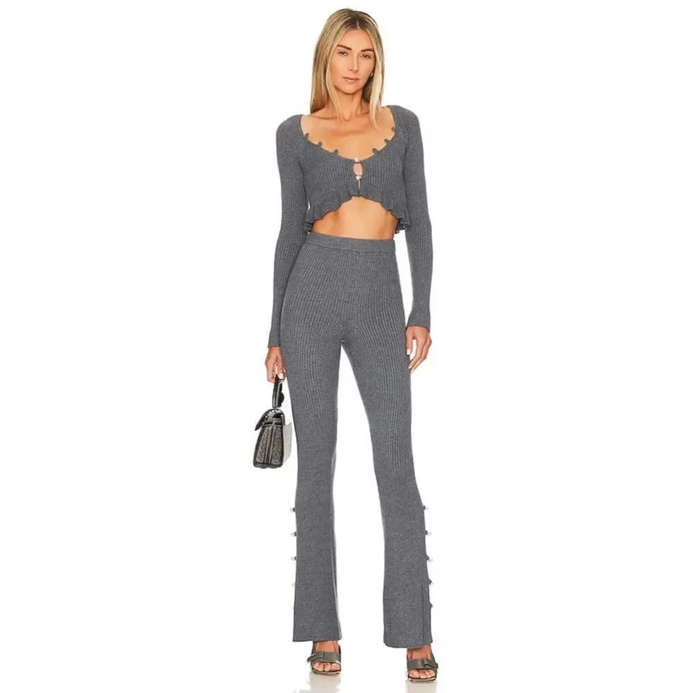 TWO PIECE MAJORELLE EDNA MICRO CARDIGAN AND KNIT PANTS  XS NWT